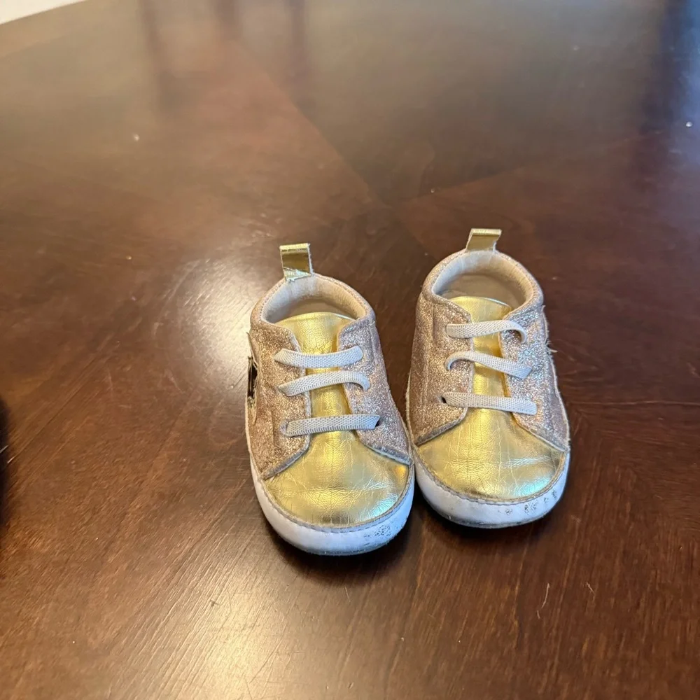 Stylish Kids Shoes Set - Brown and Gold